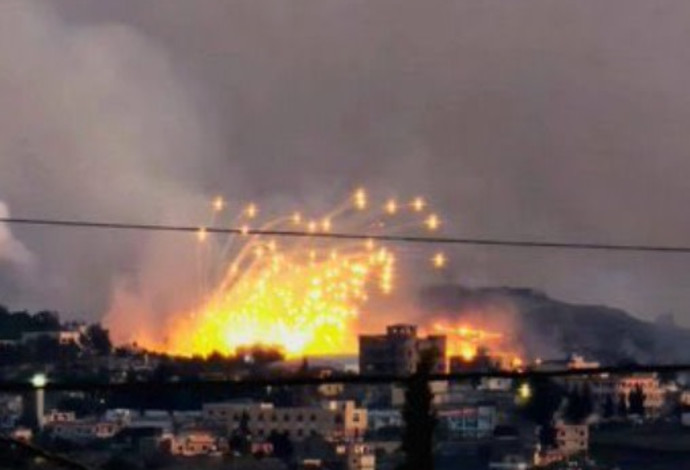 הפצצות צה"ל בדרום לבנון (צילום:  מסך)