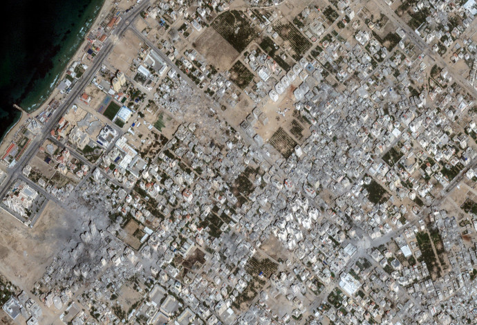 תמונת לוויין: ההרס בעזה המהלך המלחמה (צילום:   Maxar Technologies/Handout via REUTERS )