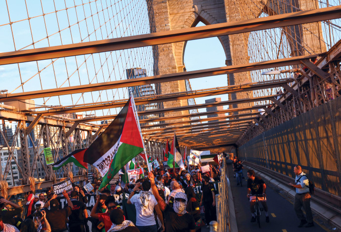 הפגנה פרו פלסטינית בברוקלין (צילום:  רויטרס)