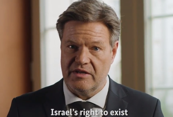 סגן קנצלר גרמניה רוברט האבק תומך בישראל (צילום:  צילום מסך טוויטר)
