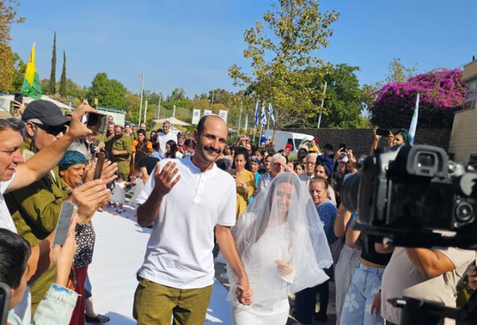 החתונה של נבו ונופאר בקצרין (צילום:  באדיבות המשפחה)