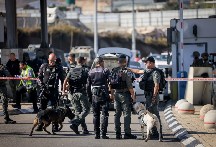 זירת הפיגוע במחסום המנהרות בירושלים (צילום:  חיים גולדברג)