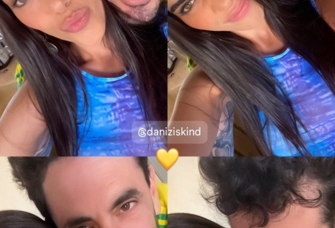 דני דיסקינד ובת זוגו מור חייט (צילום: צילום מסך אינסטגרם)