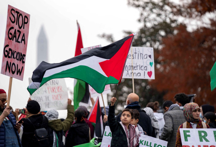 הפגנות נגד ישראל בארה"ב. צילום: REUTERS/Bonnie Cash
