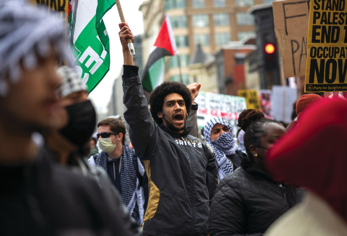 הפגנה פרו-פלסטינית בוושינגטון  (צילום:  רויטרס)