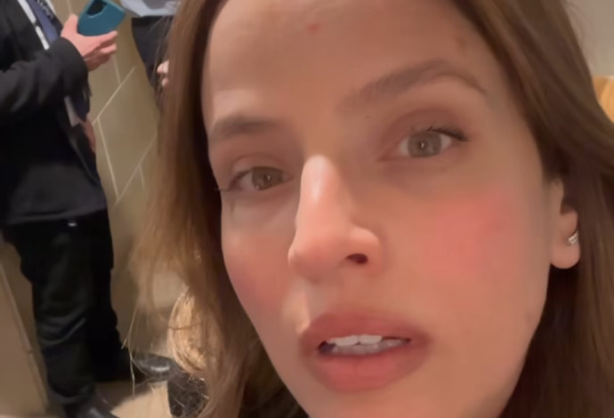 לא נעים. נועה תשבי בזמן האזעקה (צילום: צילום מסך אינסטגרם)