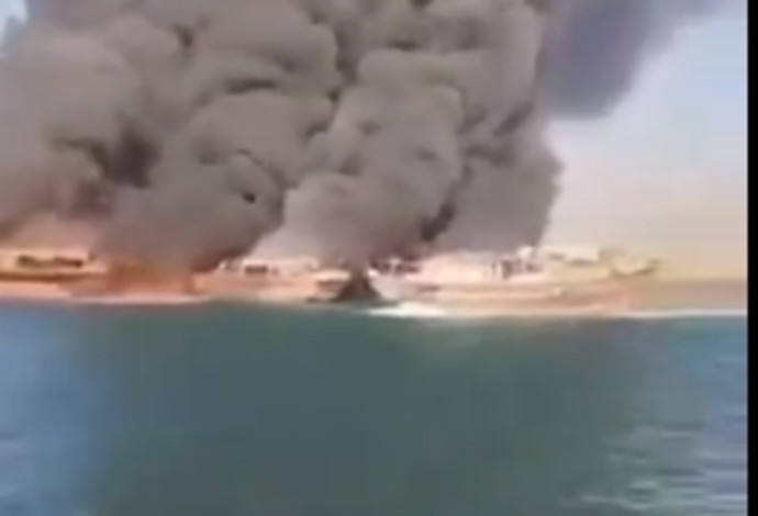 פיצוץ מסתורי באיראן של 16 ספינות של משמרות המהפכה עם אמל"ח שיועד לח'ותים (צילום:  שימוש לפי סעיף 27א')