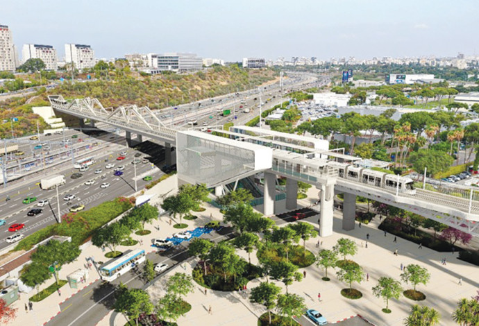 הדמיות הגשרים של הקו הירוק של הרכבת הקלה ותחילת העבודות (צילום:  דוברות נתע)