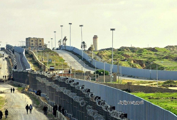 צילום גדר גבול מצרים מהצד הפלסטיני (צילום:  רשתות ערביות)