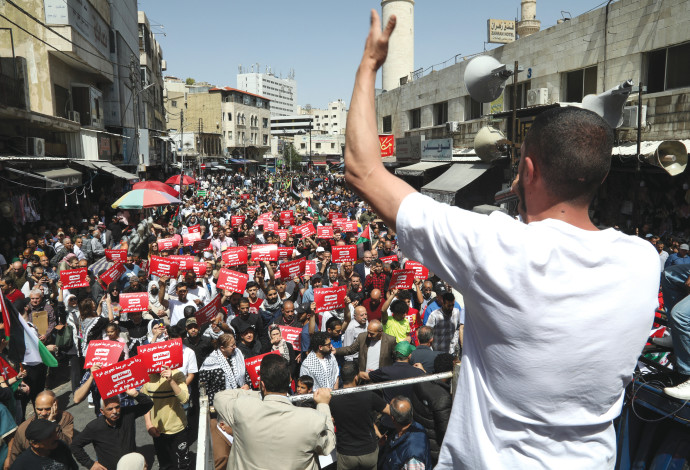 הפגנות תמיכה בחמאס שהתקיימו בתקופה האחרונה בעמאן בירת ירדן (צילום:  רויטרס)