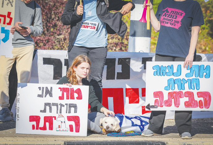 מחאת תושבי הצפון המפונים (צילום:  דוד כהן)