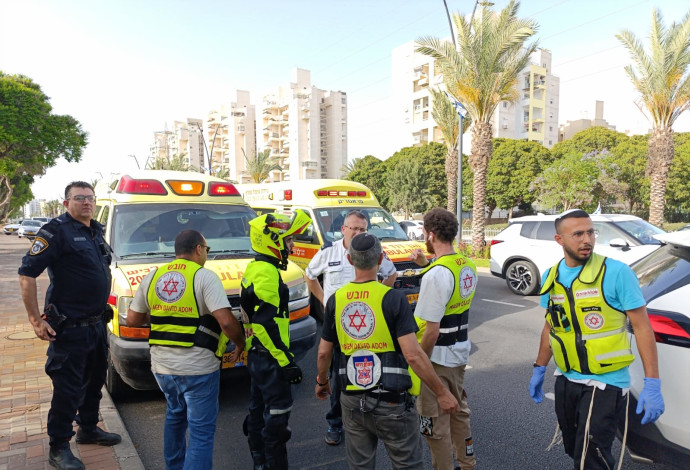 תאונה קטלנית באשקלון (צילום:  מד"א)