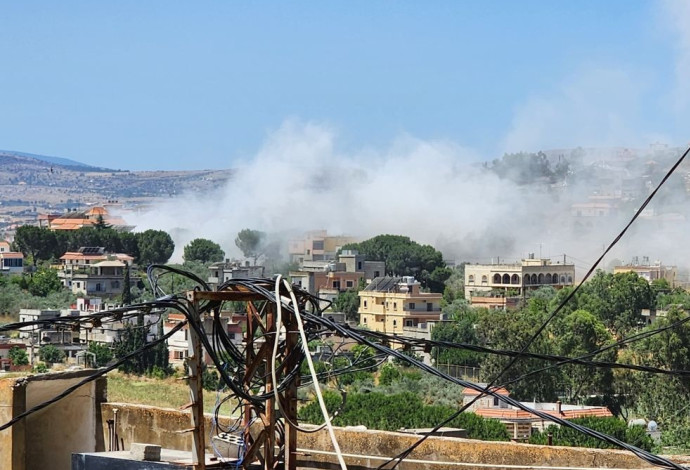 תקיפה בדרום לבנון (צילום:  רשתות ערביות)