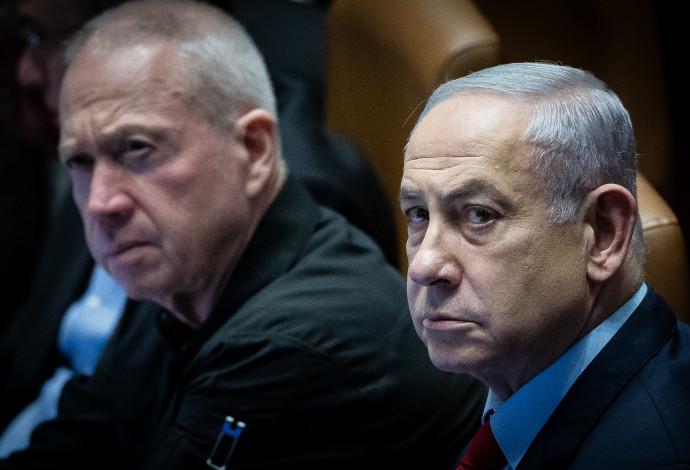 בנימין נתניהו ויואב גלנט (צילום:  יונתן זינדל, פלאש 90)