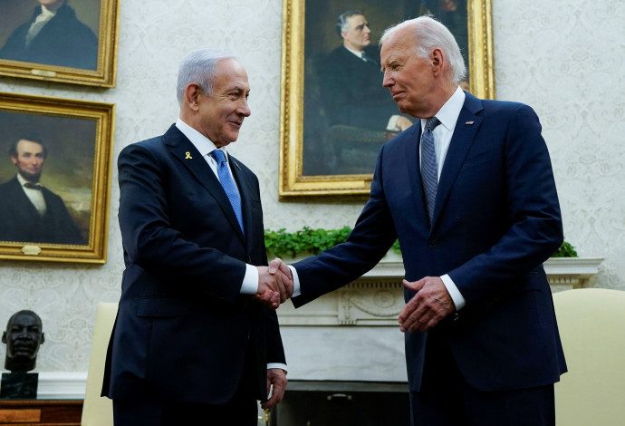ג'ו ביידן ובנימין נתניהו (צילום:  Reuters/ELIZABETH FRANTZ)
