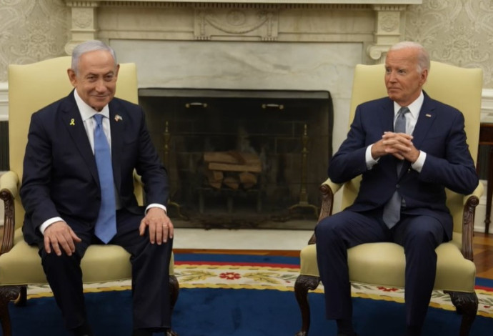 פגישתו של נתניהו וביידן (צילום:  צילום מסך רשתות חברתיות)