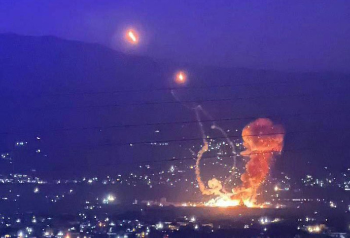 תקיפה בלבנון (צילום:  רשתות ערביות)