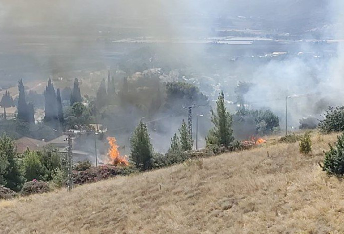 תיעוד מהשריפה בגליל העליון (צילום:  רשתות חברתיות, שימוש לפי סעיף 27 א')