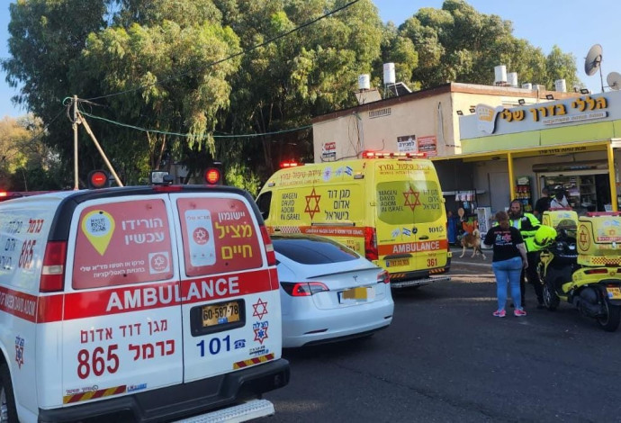 זירת האירוע בקריית חיים (צילום:  מד"א)