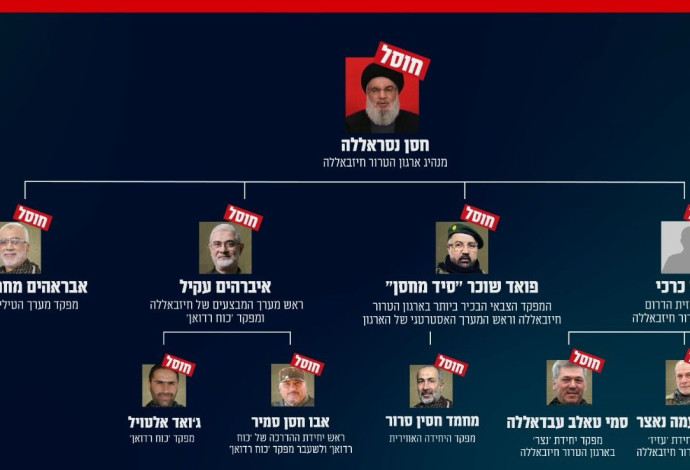 שרשרת הפיקוד בחיזבאללה (צילום:  דובר צה"ל)