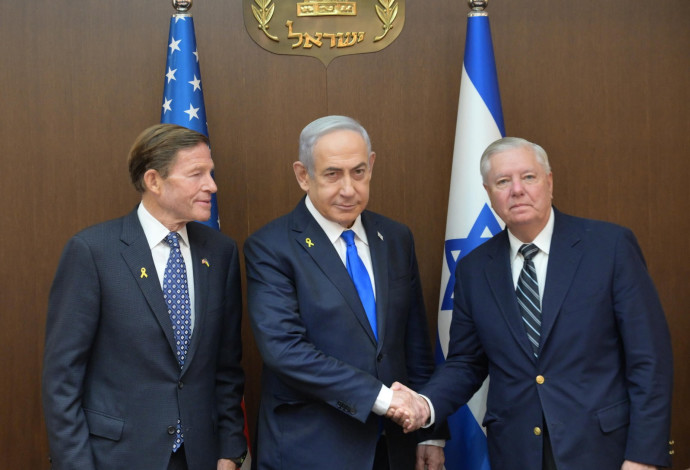 נתניהו והסנאטור לינדזי גרהאם  (צילום:  עמוס בן גרשום לע"מ)