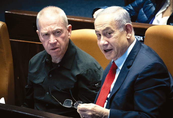בנימין נתניהו, יואב גלנט (צילום:  יונתן זינדל, פלאש 90)