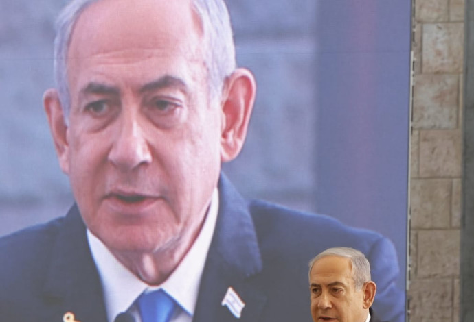 בנימין נתניהו בטקס הזיכרון בכנסת  (צילום:  מרק ישראל סלם)