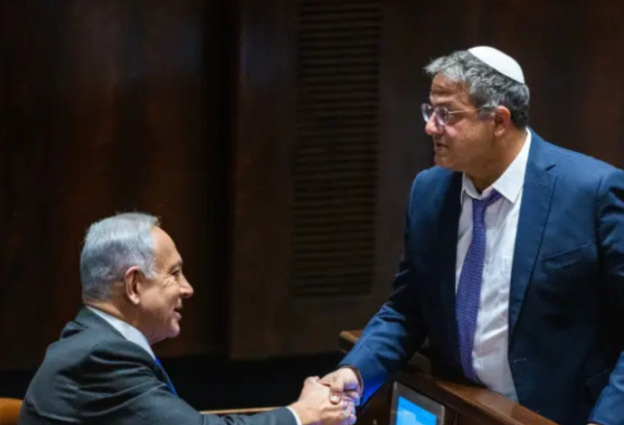 איתמר בן גביר, בנימין נתניהו  (צילום:  אוליביה פיטוסי, פלאש 90)