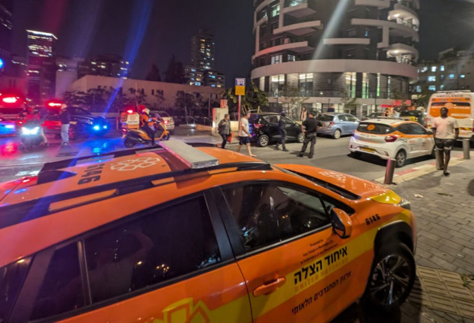 זירת האירוע ברמת גן (צילום:  איחוד הצלה)