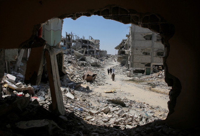 הרס ברצועת עזה (צילום:  REUTERS/Hatem Khaled)