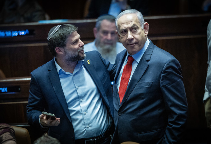 נתניהו וסמוטריץ' בכנסת  (צילום:  יונתן זינדל, פלאש 90)