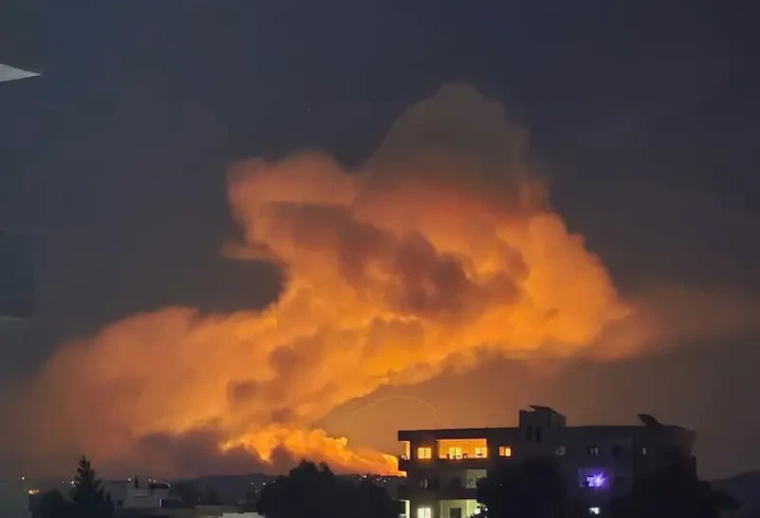 תקיפה בסוריה (צילום:  רשתות ערביות, שימוש לפי סעיף 27 א')