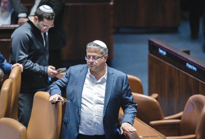 בן גביר בכנסת (צילום:  חיים גולדברג פלאש 90)