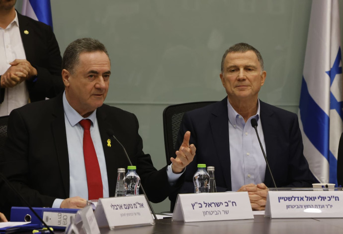 יולי אדלשטיין, ישראל כ"ץ (צילום:  מארק ישראל סלם)
