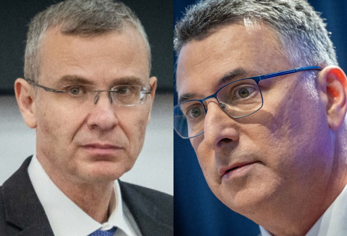 גדעון סער ויריב לוין (צילום:  יונתן זינדל, פלאש 90)