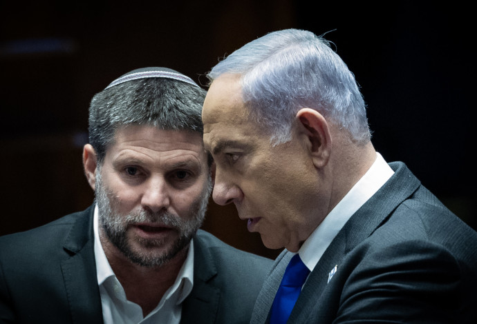 בנימין נתניהו, בצלאל סמוטריץ' (צילום:  יונתן זינדל, פלאש 90)