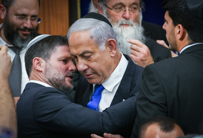 בצלאל סמוטריץ', בנימין נתניהו (צילום:  אריה לייב אדאמס, פלאש 90)