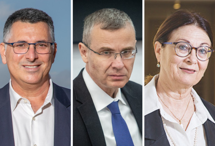 גדעון סער, יריב לוין, אסתר חיות (צילום:  יוסי אלוני, פלאש 90,מרים אלסטר פלאש 90)
