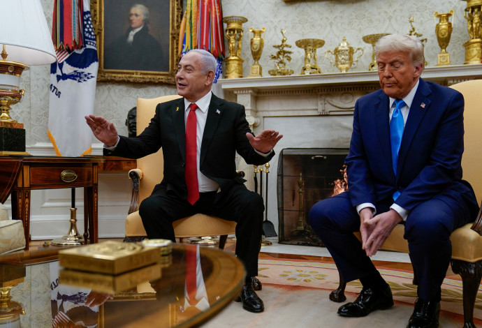 דונלד טראמפ ובנימין נתניהו בבית הלבן (צילום:  רויטרס)