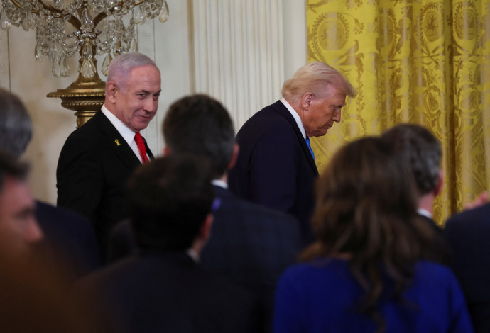 דונלד טראמפ, בנימין נתניהו (צילום:  REUTERS/Leah Millis)