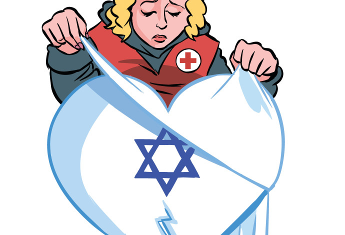 הצלב האדום מקבל את ארונות החטופים, איור (צילום:  איור איציק סמוכה)