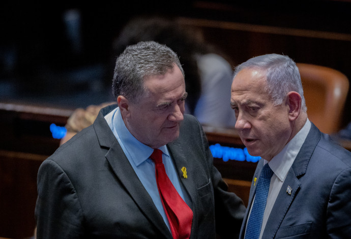 בנימין נתניהו וישראל כ"ץ (צילום:  חיים גולדברג/פלאש 90)