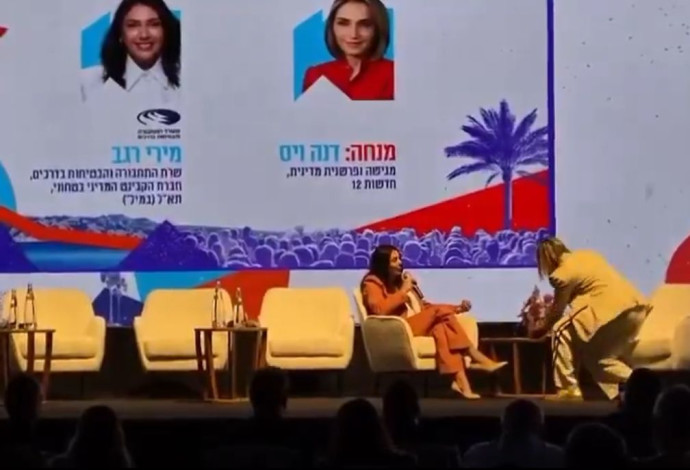דנה וייס נוטשת ראיון עם מירי רגב (צילום:  רשתות חברתיות, שימוש לפי סעיף 27 א')