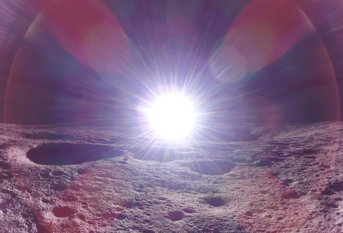 זריחה מפני הירח (צילום:  NASA)