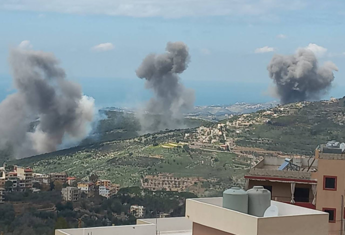 תקיפה בלבנון (צילום:  רשתות ערביות)