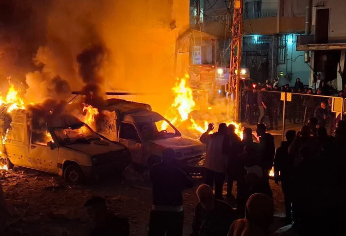 תקיפה בלבנון (צילום:  רשתות ערביות)