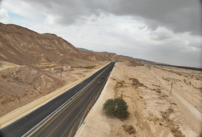המקטע המשודרג בכביש 90 שנפתח (צילום:  טאן.בי בנייה ופיקוח בע"מ)