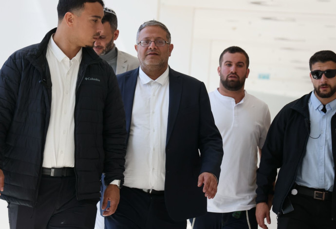 איתמר בן גביר בדיון בבית המשפט אודות בכיר השב"כ (צילום:  יונתן שאול, פלאש 90)