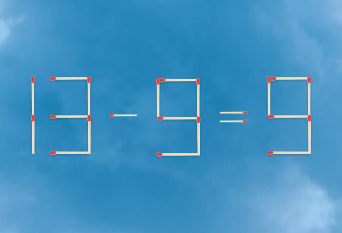 האם תצליחו לפתור את המשוואה באמצעות הזזת גפרור אחד בלבד? (צילום:  מערכת מעריב)