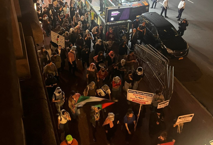 הםגנות פרו פלסטיניות באוניברסיטת קולומביה (צילום:  טום רוזנצווייג)